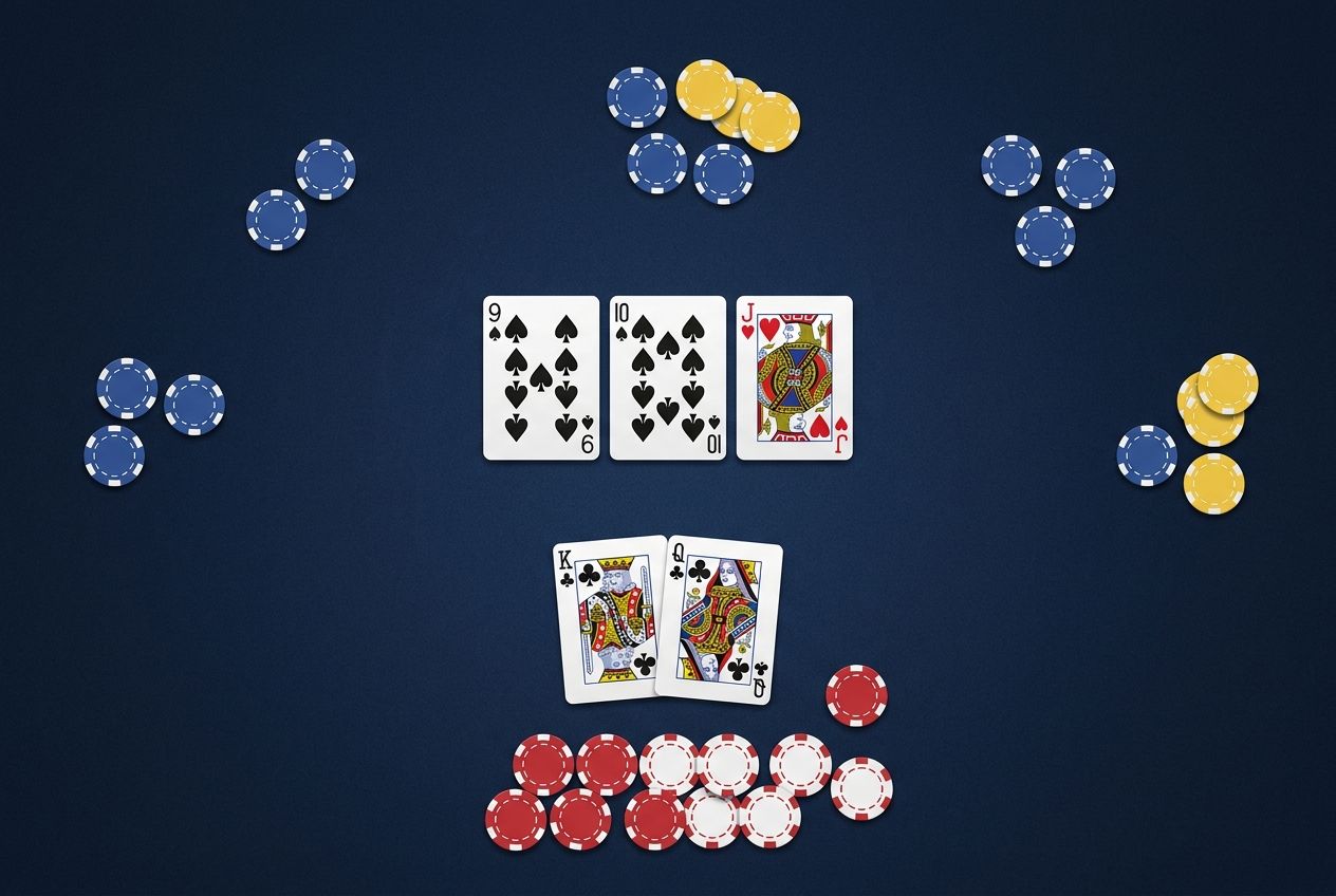 Simple educational poker diagram of vulnerable value using a larger protection size