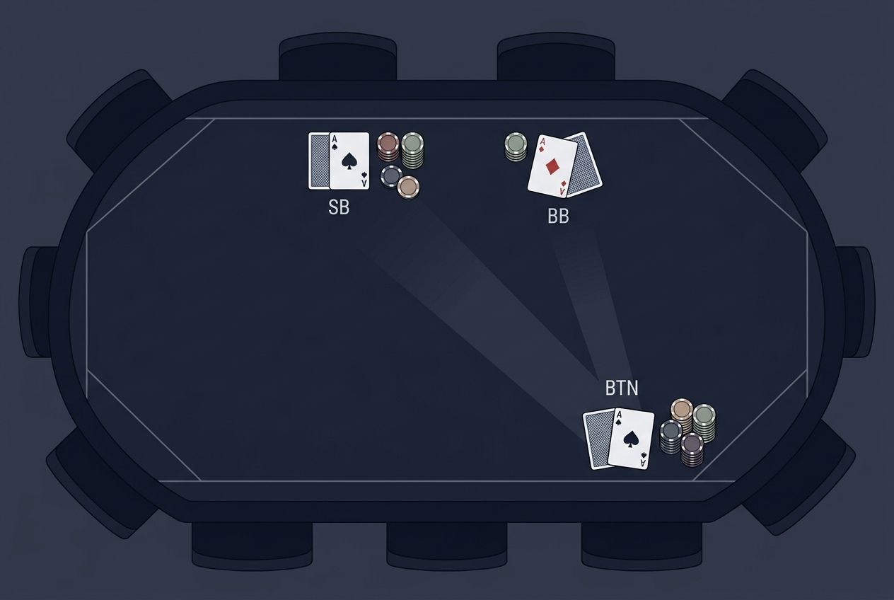 Simple educational poker diagram of blind defense structure
