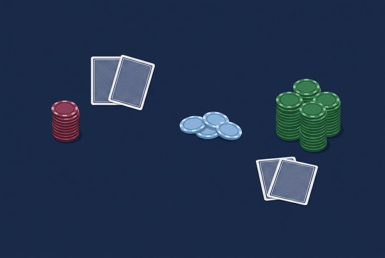 Simple educational poker diagram of resteal pressure from the blinds