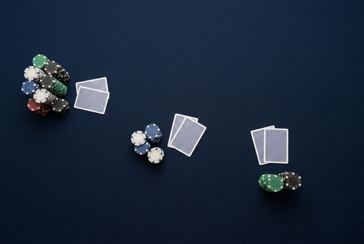 Simple educational poker diagram of resteal pressure from the blinds