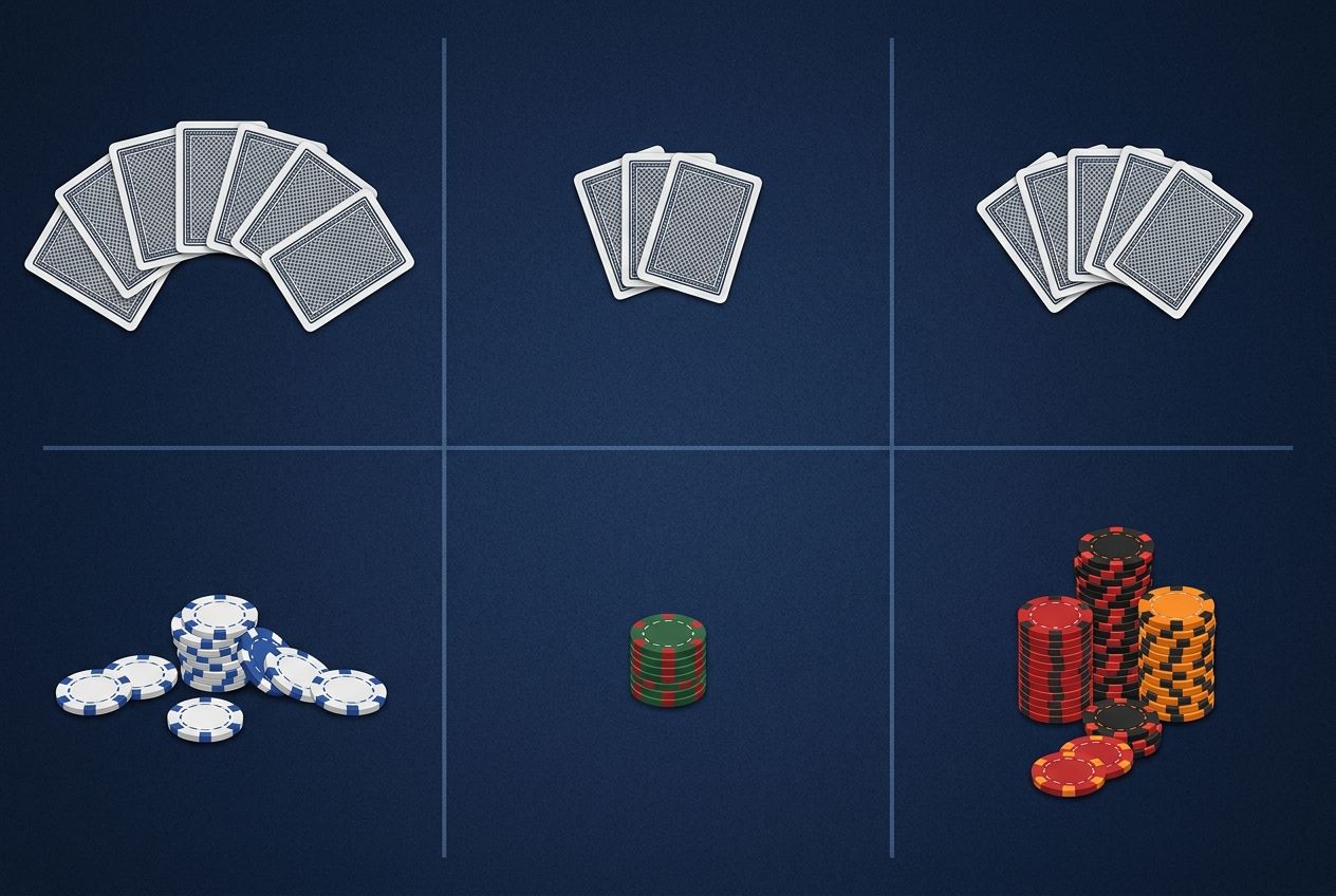 Simple educational poker diagram of opponent-type adjustment planning