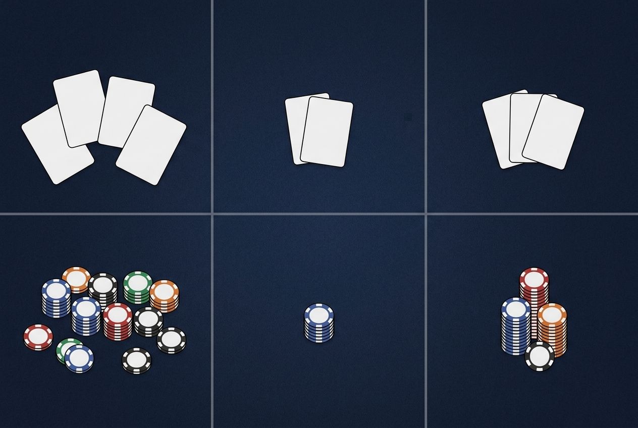 Simple educational poker diagram of opponent-type adjustment planning