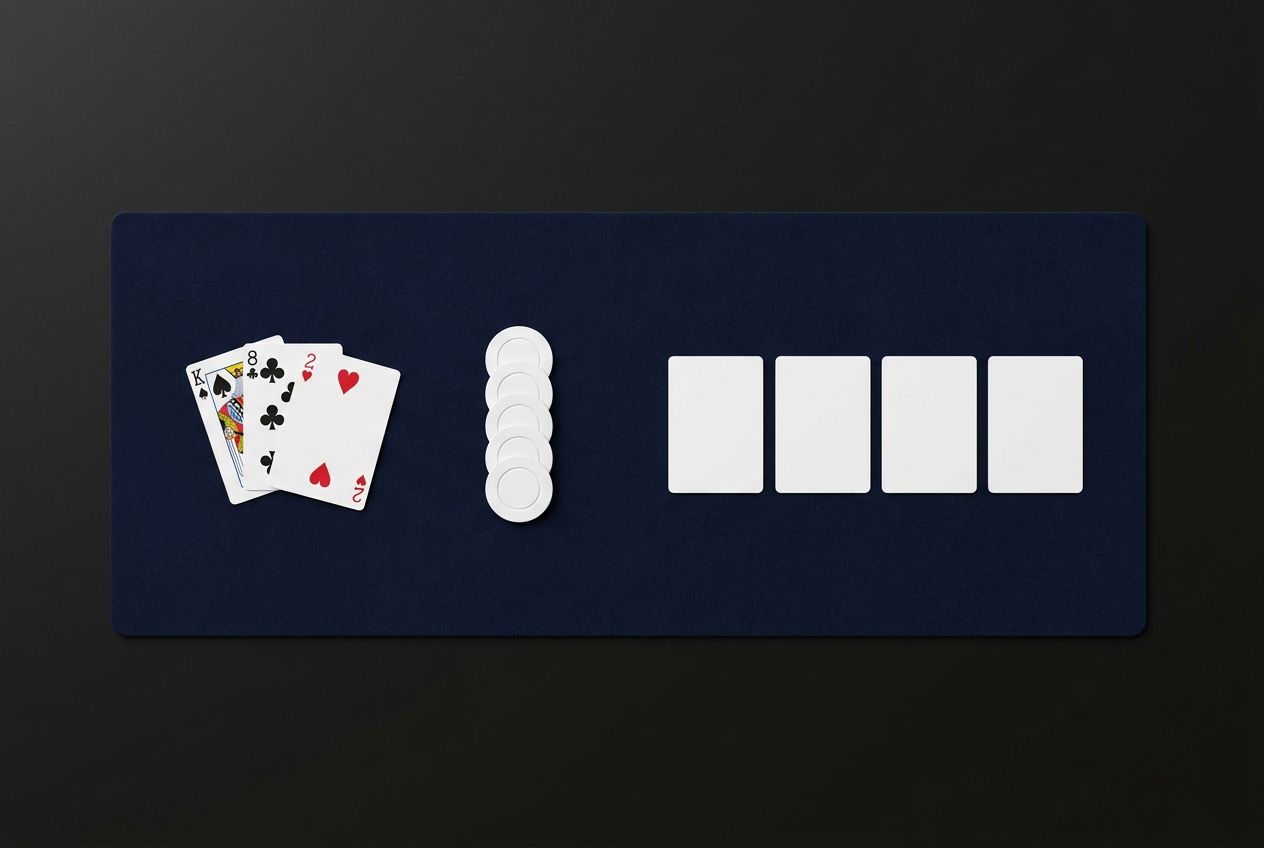 Simple educational poker diagram of a review and playbook workflow