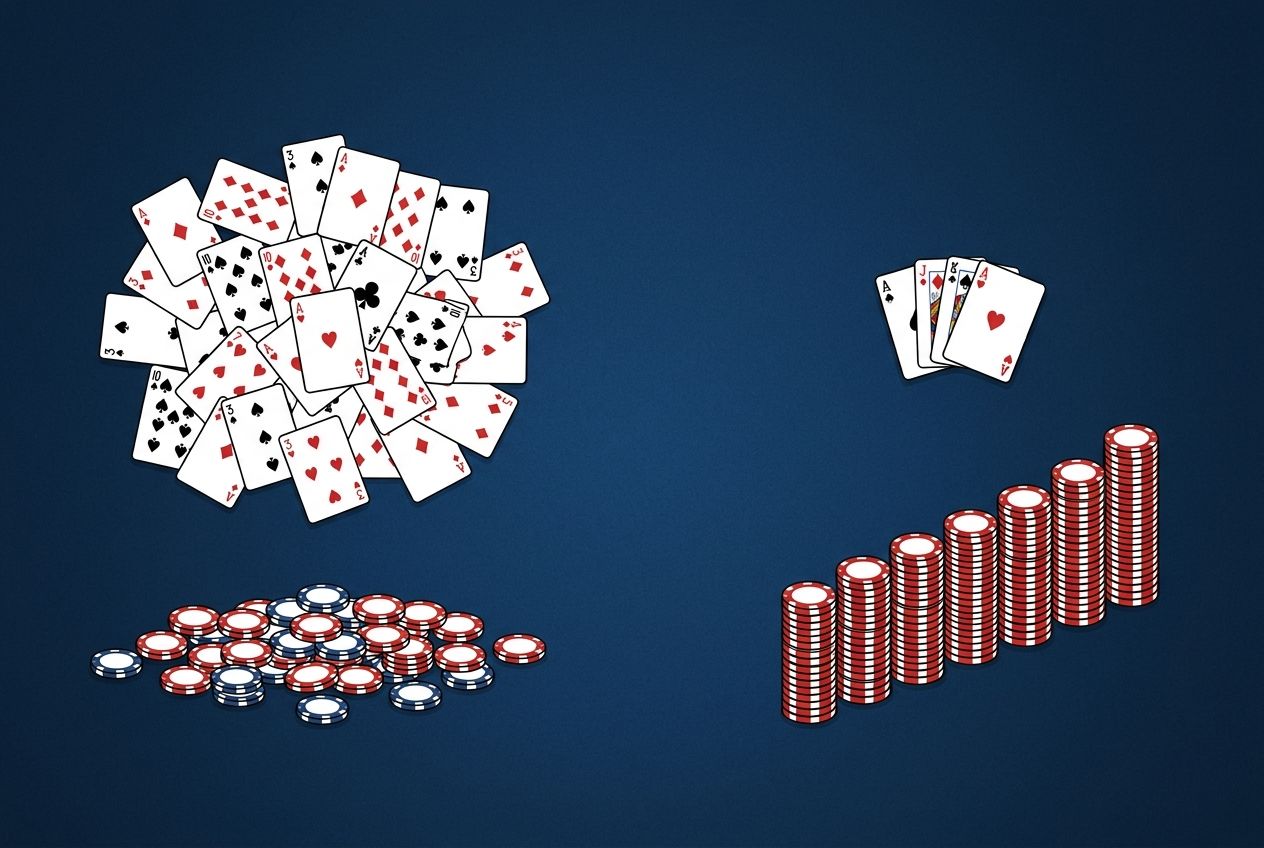 Simple educational poker diagram of punishing a repeated pool leak