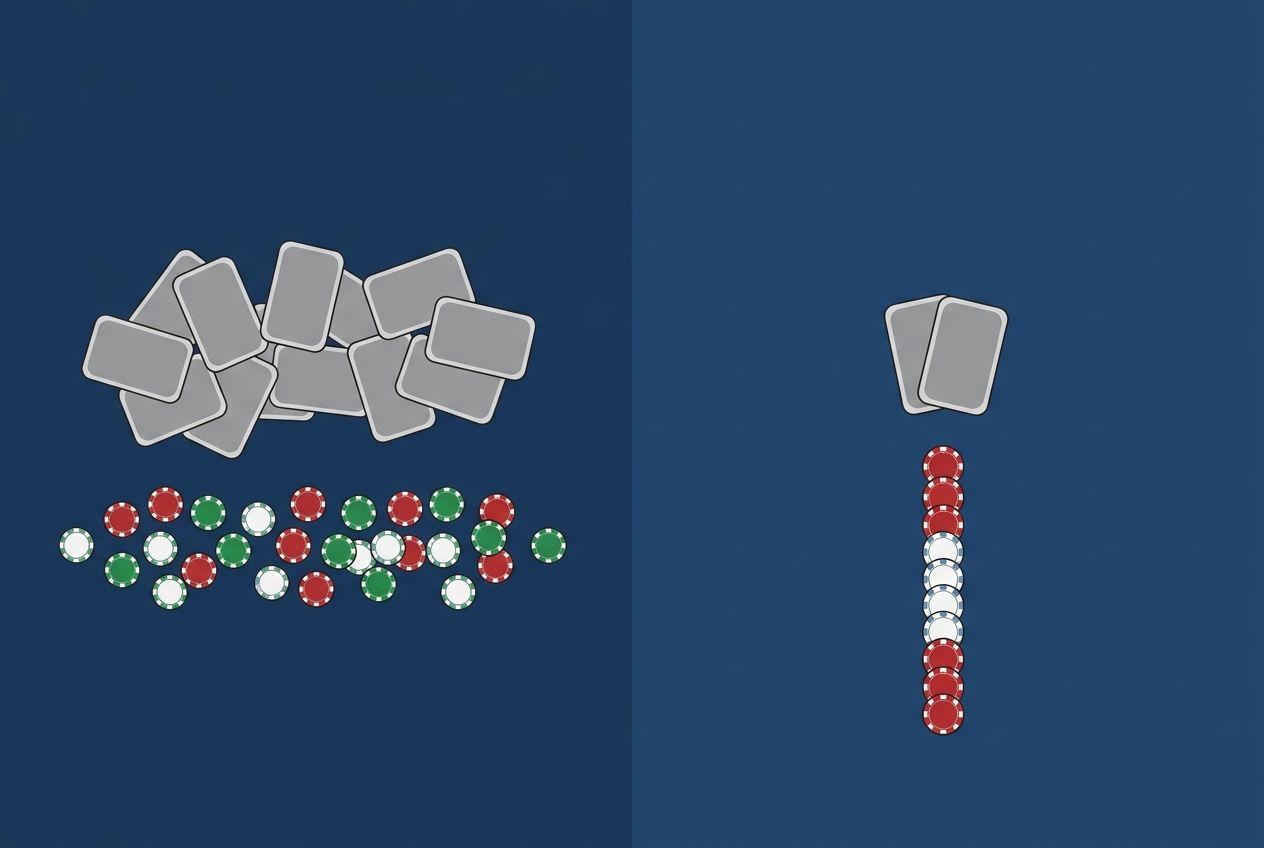 Simple educational poker diagram of punishing a repeated pool leak