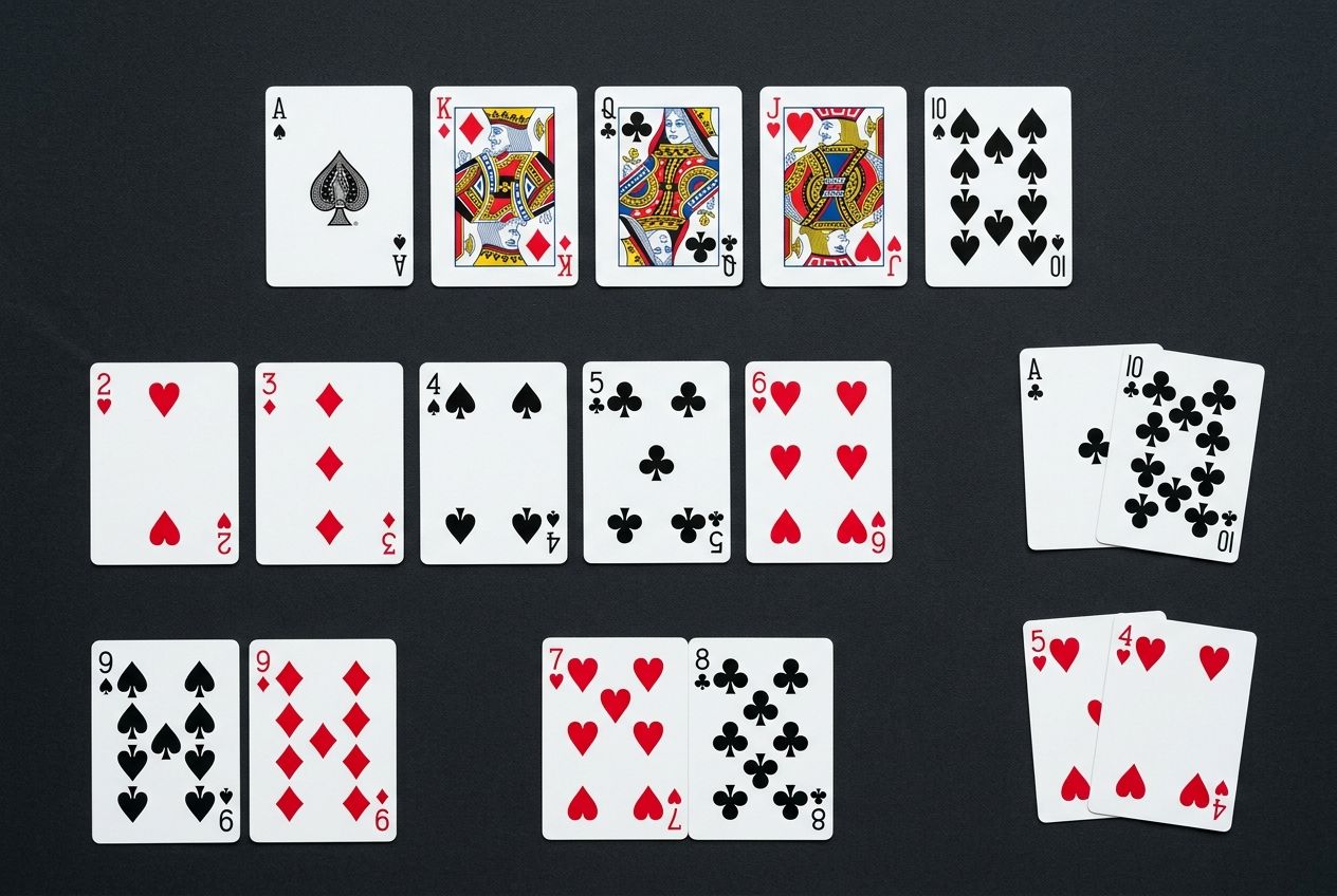 Simple educational poker diagram of ranks and suits