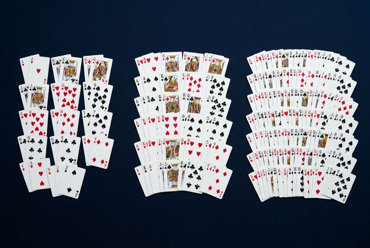 Simple educational poker diagram of pair, suited, and offsuit combo families