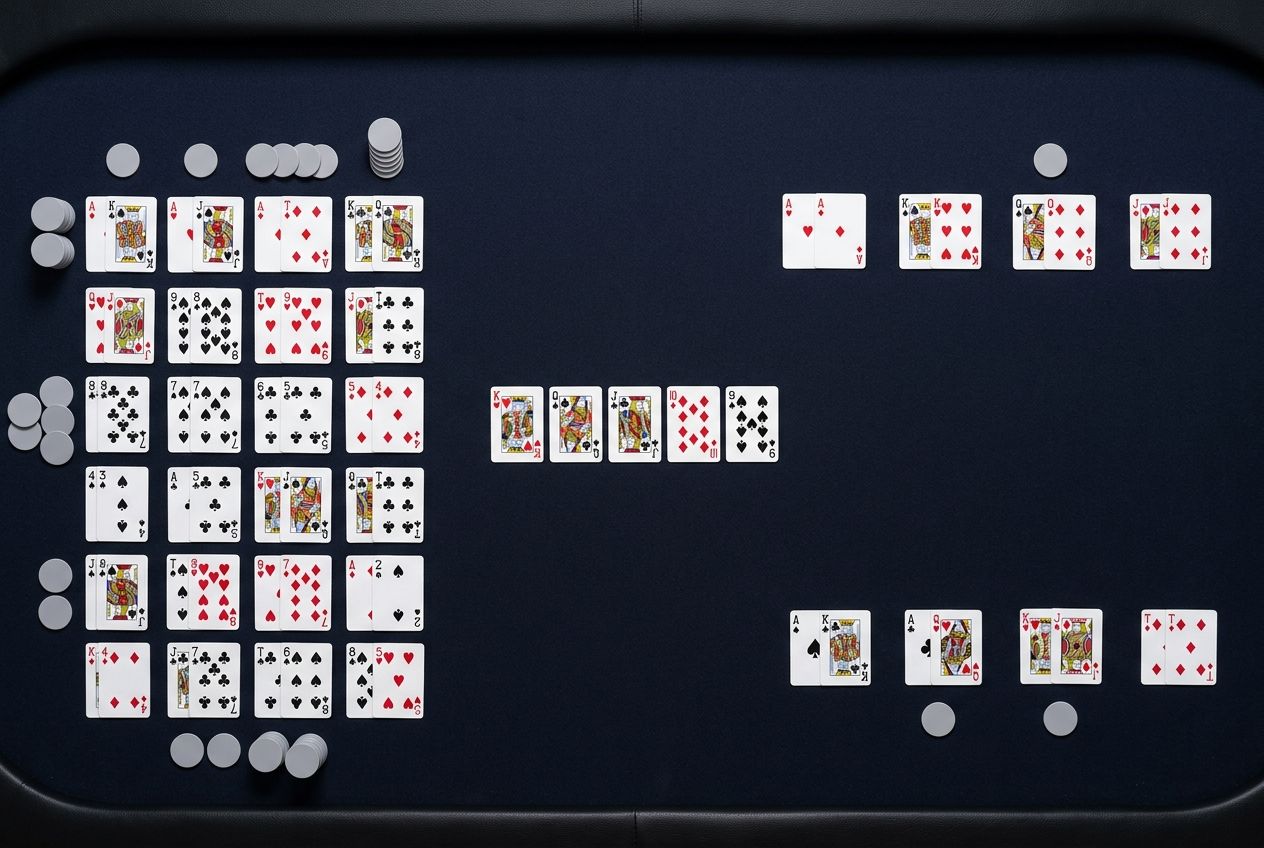 Simple educational poker diagram of average range edge versus top-end nut edge