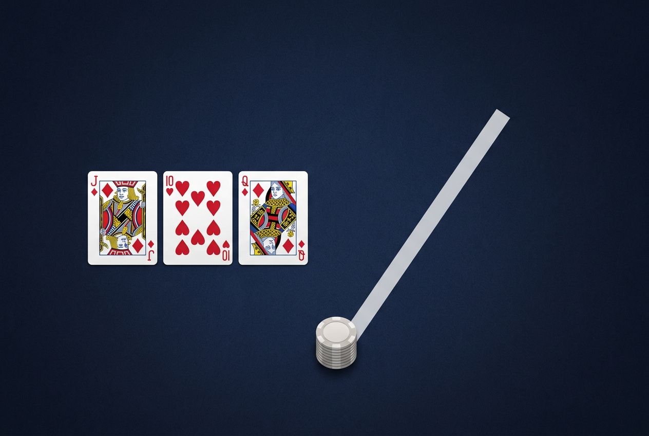 Simple educational poker diagram of a strong draw with fold equity pressure