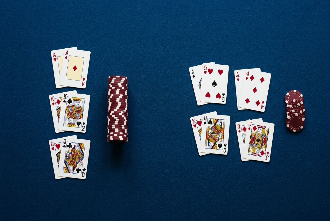 Simple educational poker diagram of value and bluff 4-bet structures