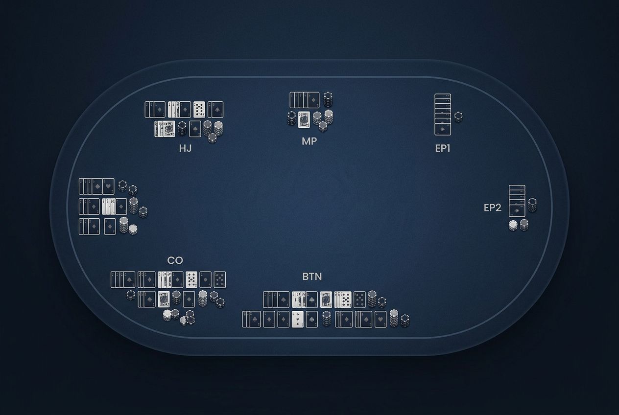 Simple educational poker diagram of starting hand value changing by position